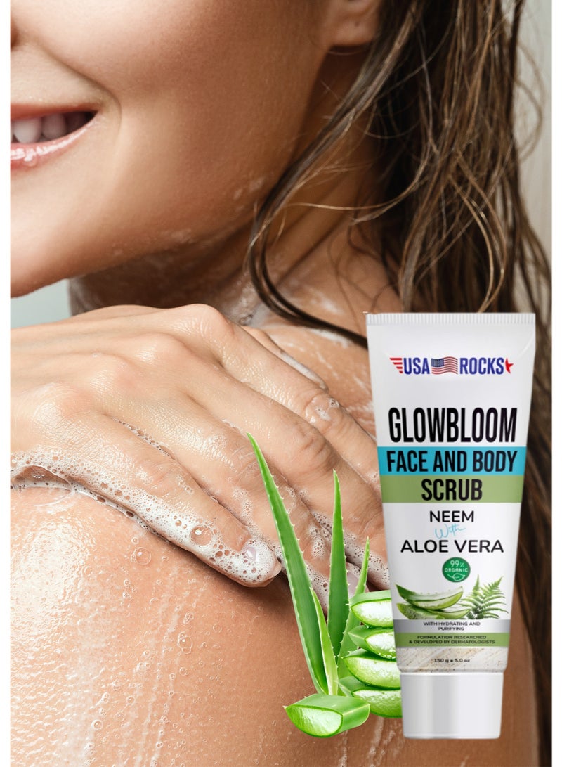 USA ROCKS Face & Body Scrub - Neem & Aloe Vera - Image 2